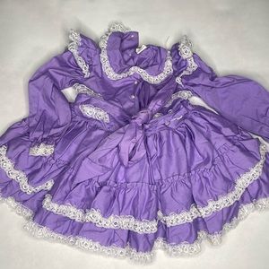 Girls vintage purple ruffle Miss‎ Quality pageant dress 4T